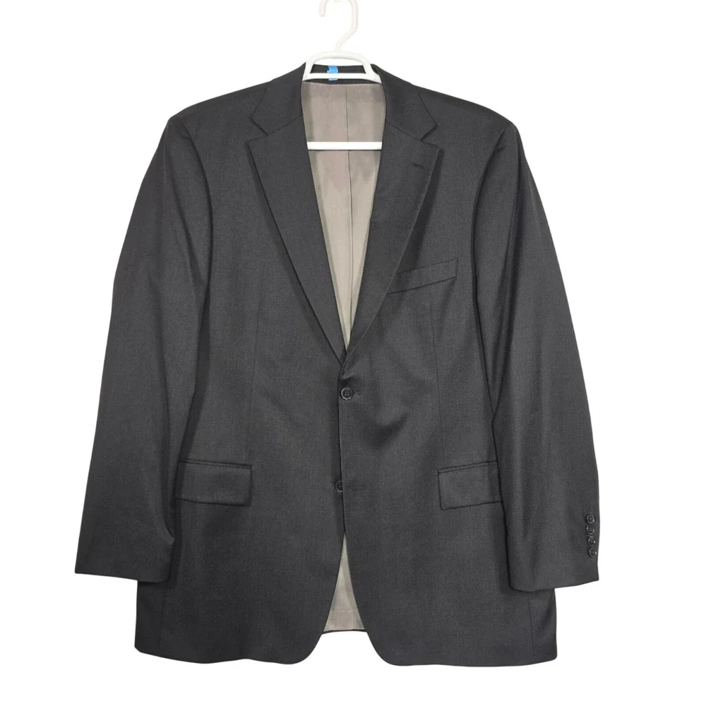 Hugo Boss Blazer Mens‎ 46L Charcoal Gray Suit Jacket Business Classic Luxury